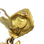 Chanel Vintage Ribbon Metal Gold Earrings 0206 — view 6