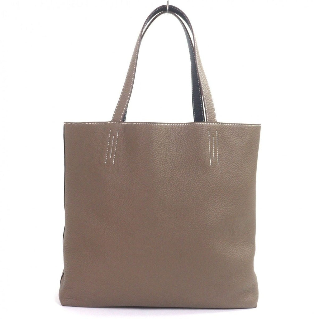 Hermes Double Sens 45 Taurillon Clemence Leather Tote Etoupe Bourg Nuit — view 3