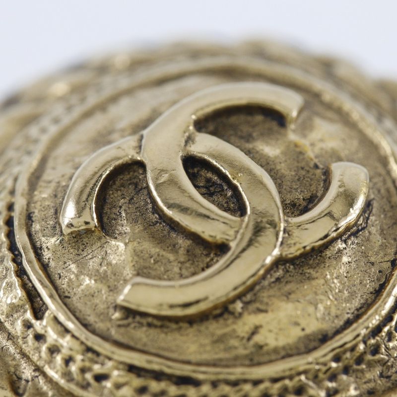 Chanel Coco Mark Vintage Gold Plated 23.8 g Earrings — view 6