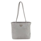 Prada Tessuto Nylon Triangle Logo Tote Shoulder Hand Gray