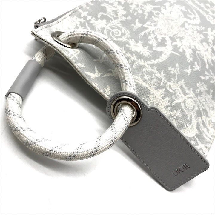 Dior Rope Strap Canvas Clutch Gray — view 6