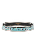 Hermes Enamel PM Cloisonne Bracelet Silver Blue Metal