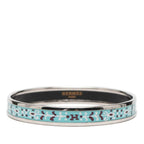 Hermes Enamel PM Cloisonne Bracelet Silver Blue Metal