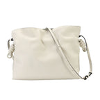 Loewe Flamenco Clutch Medium Shoulder Bag Leather White Gold