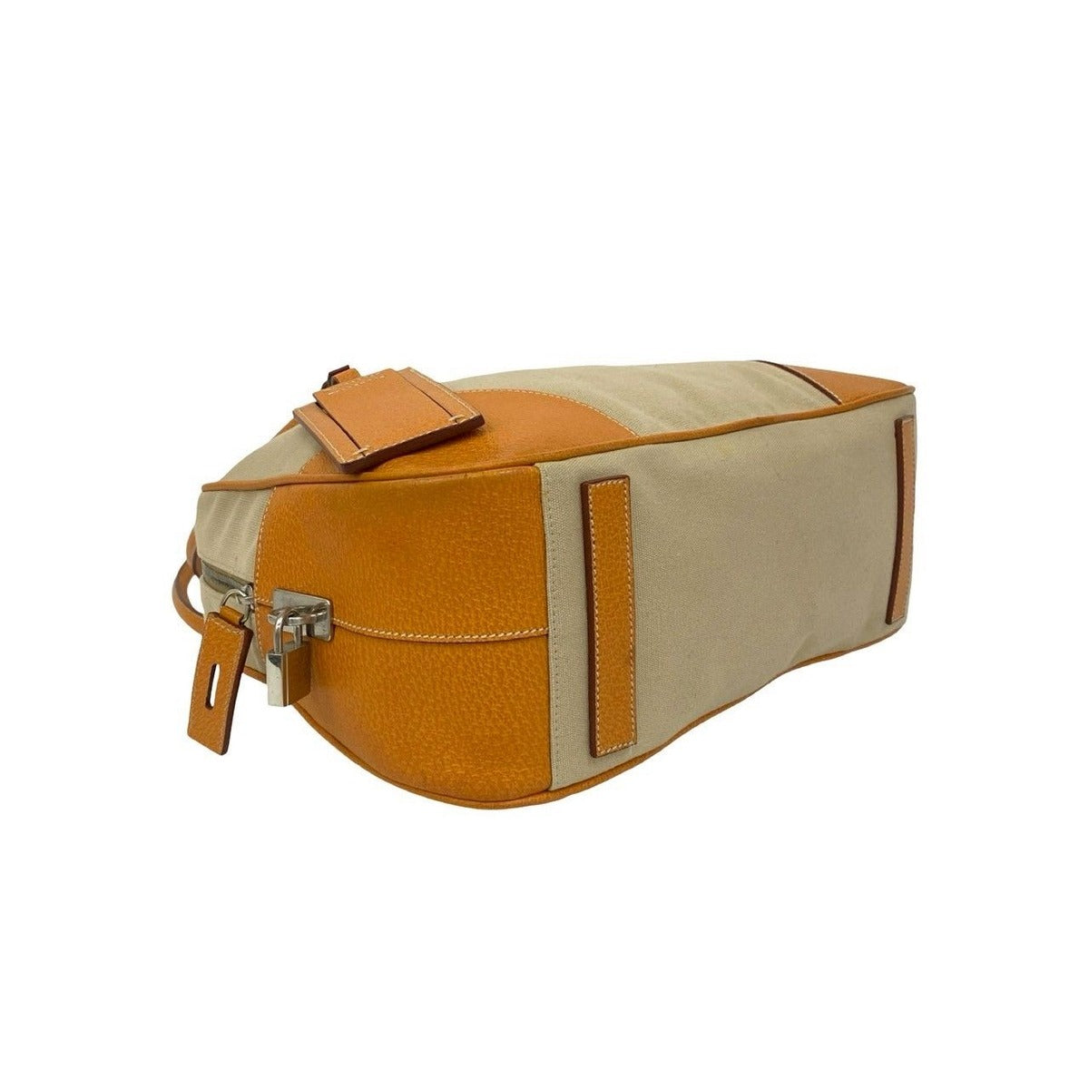 Prada Triangle Logo Canvas Leather Tote — view 7