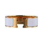 Hermes Clic Clac White Gold Bracelet