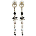 Chanel Swing Earrings Gold Black White Multicolor