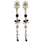 Chanel Swing Earrings Gold Black White Multicolor