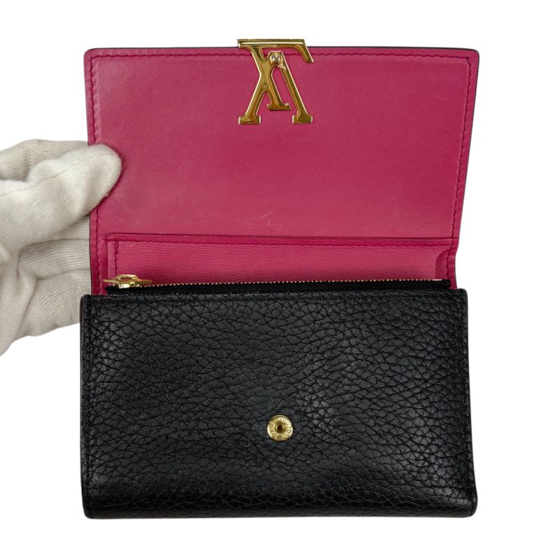 Louis Vuitton Trifold Wallet Portefeuille Capucines Black Taurillon — view 4