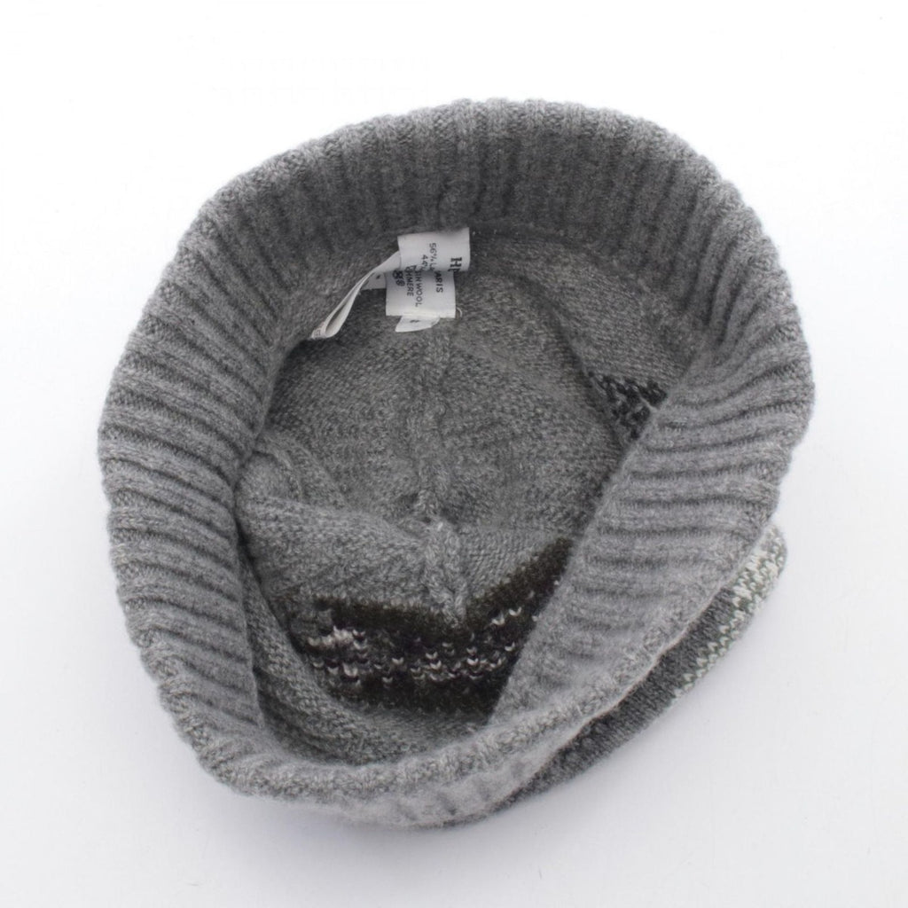 Hermes Knit Cap Button S Gray Wool — view 3
