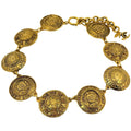 Chanel CC Logo Necklace CC Mark Round Gold Plated