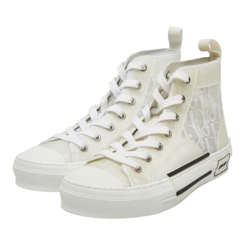 Dior Oblique League High Top Sneakers Cut 37 White Technical Fabric
