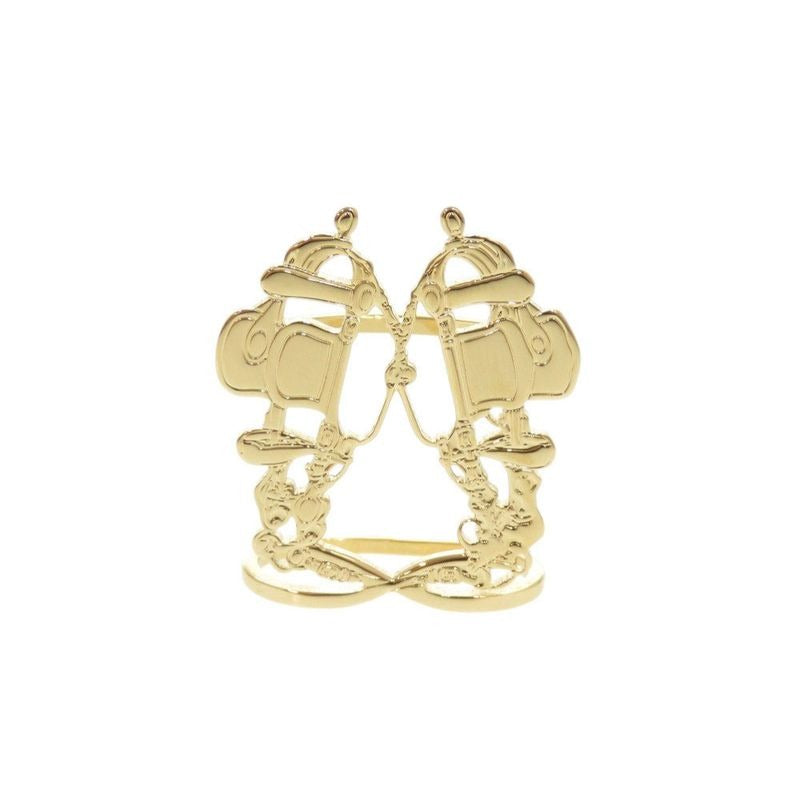Hermes Brides de Gala Metal Gold Scarf Ring 0577