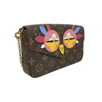 Louis Vuitton Shoulder Wallet Monogram Brea Pochette Felicie Brown Pink — view 2