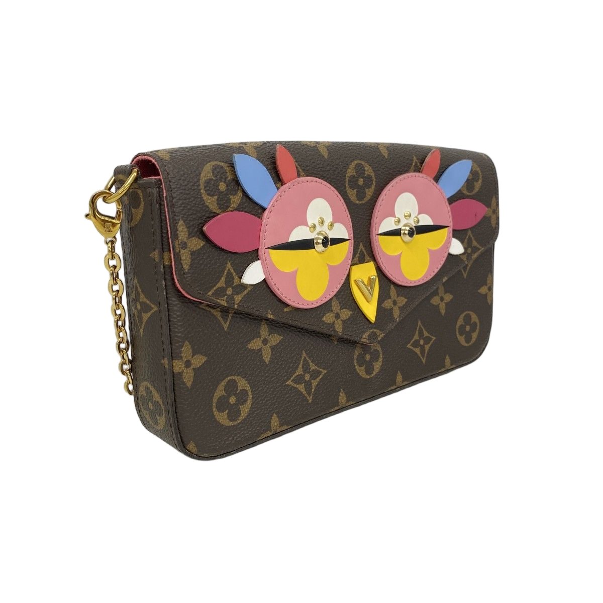 Louis Vuitton Shoulder Wallet Monogram Brea Pochette Felicie Brown Pink — view 2