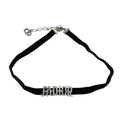 Christian Dior Ja Necklace Pendant Choker Black Silver Velvet Rhinestone