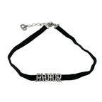 Christian Dior Ja Necklace Pendant Choker Black Silver Velvet Rhinestone — view 2