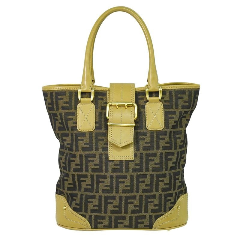 Fendi Zucca Bucket Tote Handbag Canvas Brown 8 Bh091 Bag