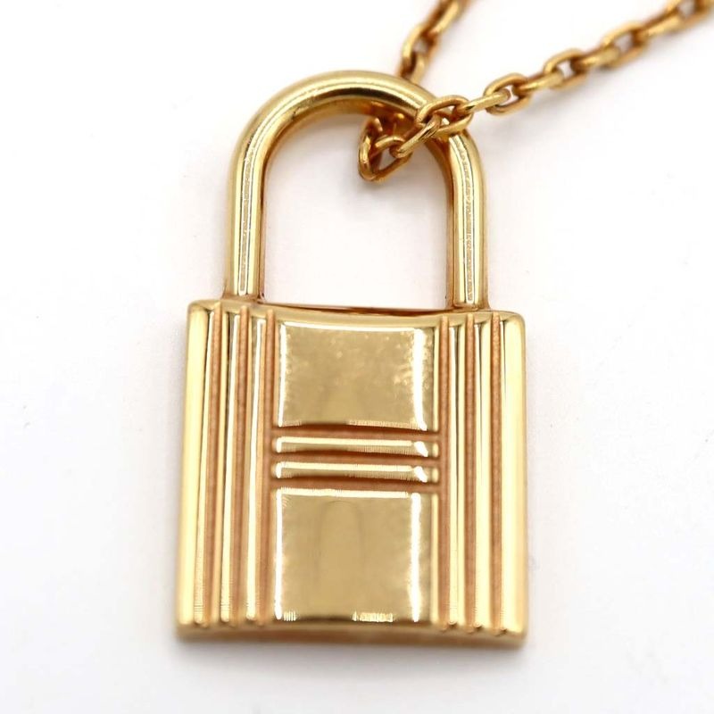Hermes Necklace Eau Kelly Canade Gold Color Black Accessories — view 2