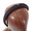 Prada Headband Hair Nylon Black Silver