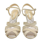 Chanel Sandals Shoes Leather Ivory Coco Mark Rhinestone — view 2
