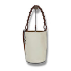 Loewe Gate Bucket Shoulder Bag Shape 2-Way White Leather Anagram — view 2