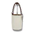 Loewe Gate Bucket Shoulder Bag Shape 2-Way White Leather Anagram — view 3