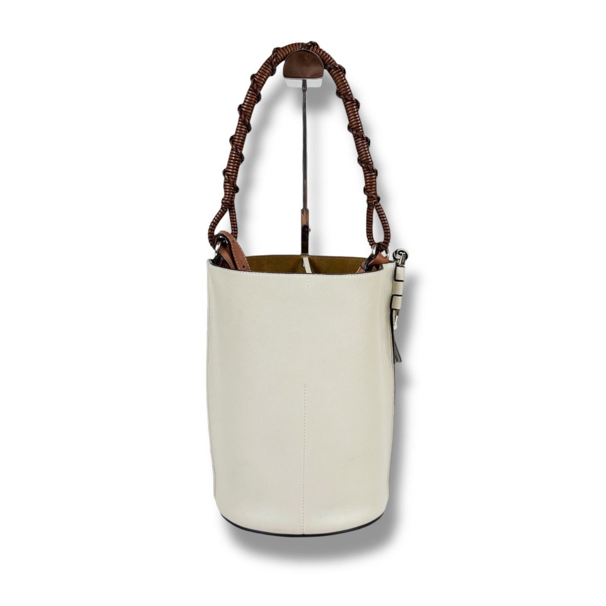 Loewe Gate Bucket Shoulder Bag Shape 2-Way White Leather Anagram — view 3