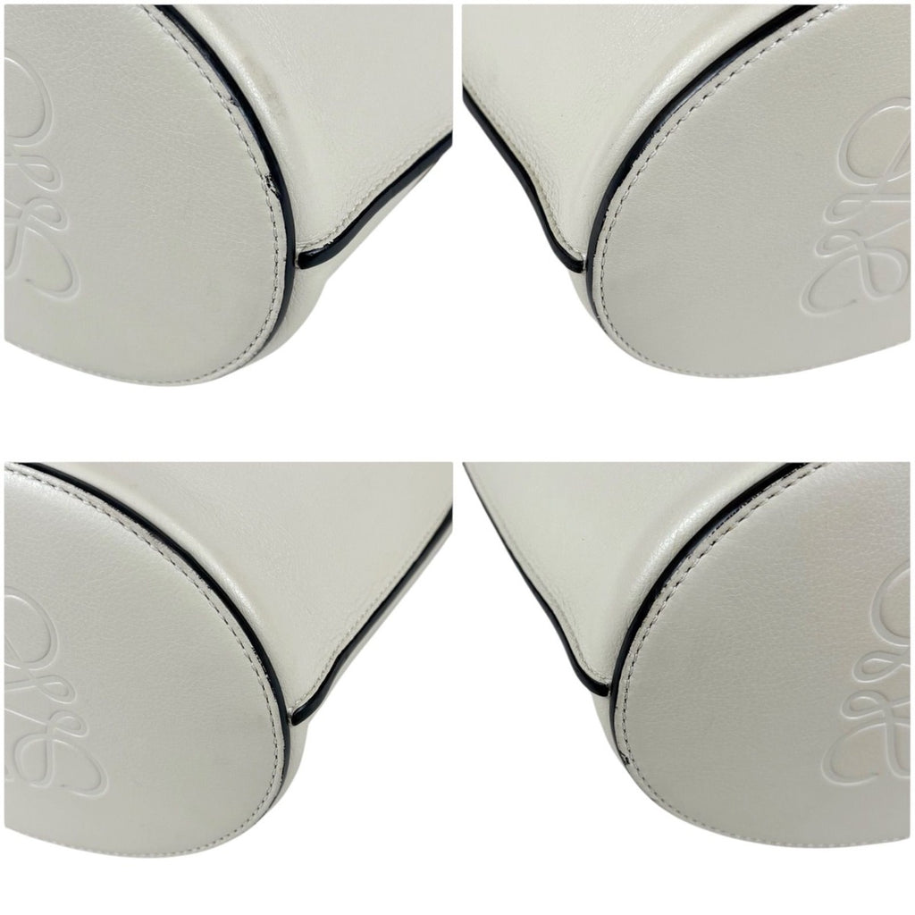 Loewe Gate Bucket Shoulder Bag Shape 2-Way White Leather Anagram — view 7
