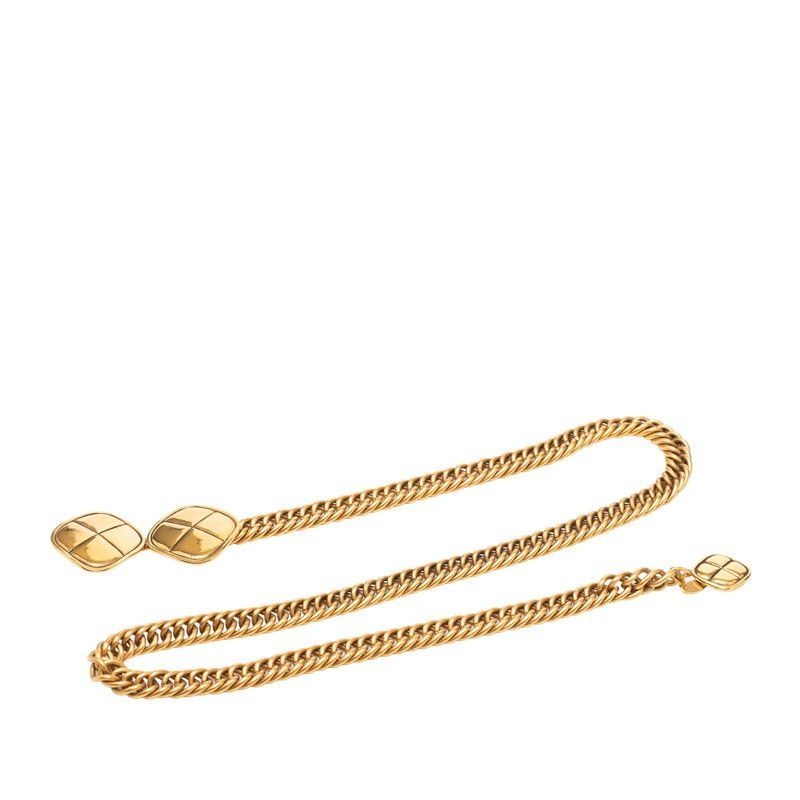 Chanel Quilted Vintage Chain Belt Gold Plated