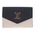 Louis Vuitton Portefeuille Lock Mini Trifold Wallet Grain Calf Leather