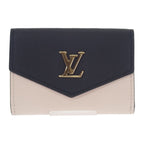 Louis Vuitton Portefeuille Lock Mini Trifold Wallet Grain Calf Leather