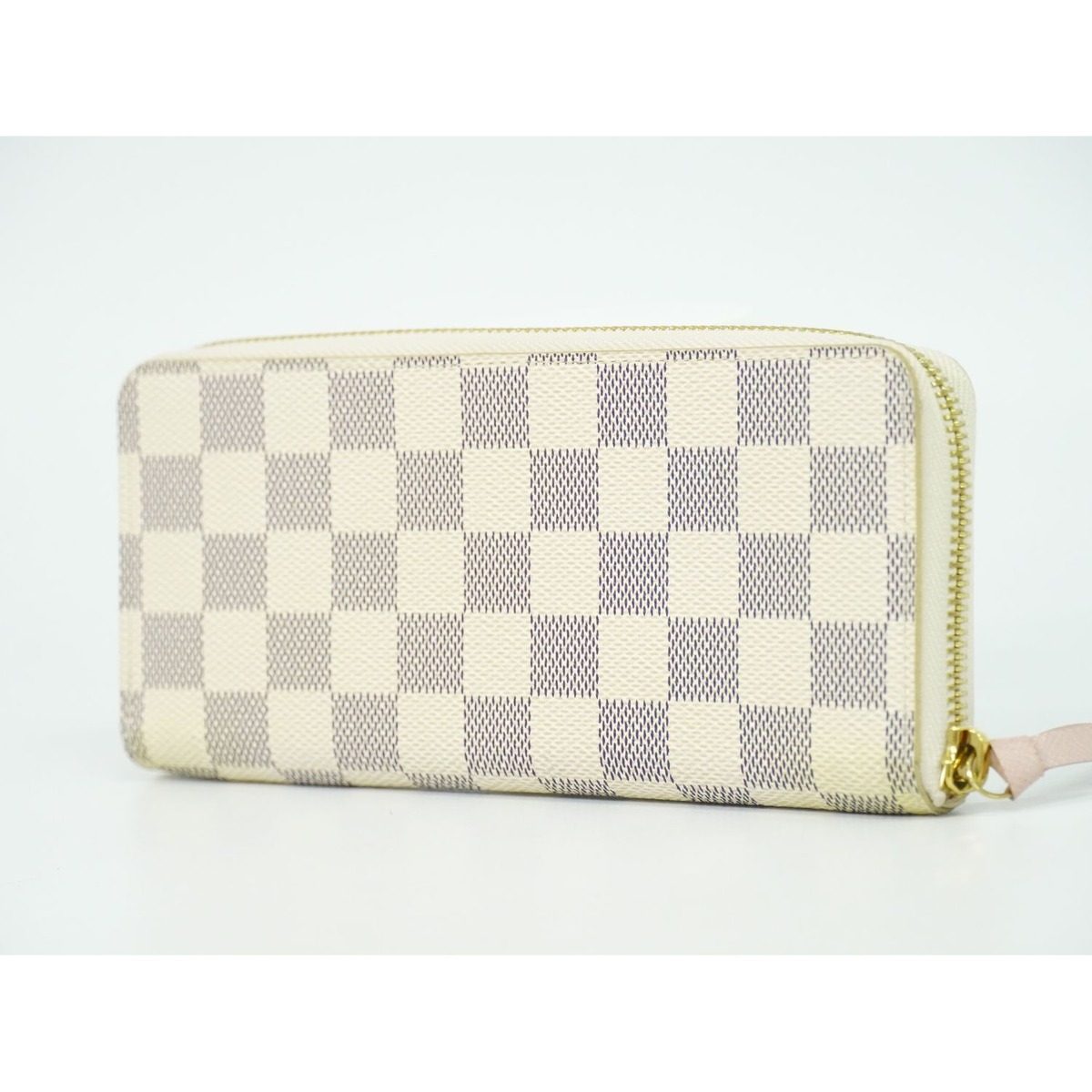 Louis Vuitton LV Portefeuille Clemence Damier Azur Wallet White Gray — view 2