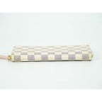 Louis Vuitton LV Portefeuille Clemence Damier Azur Wallet White Gray — view 3