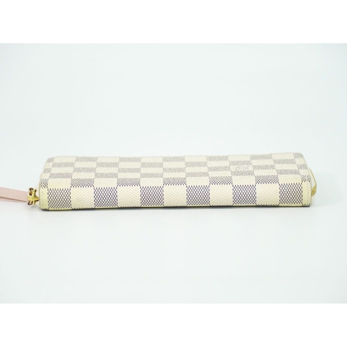 Louis Vuitton LV Portefeuille Clemence Damier Azur Wallet White Gray — view 3
