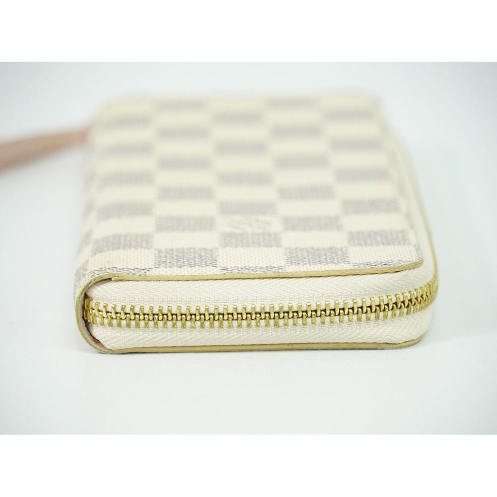 Louis Vuitton LV Portefeuille Clemence Damier Azur Wallet White Gray — view 4