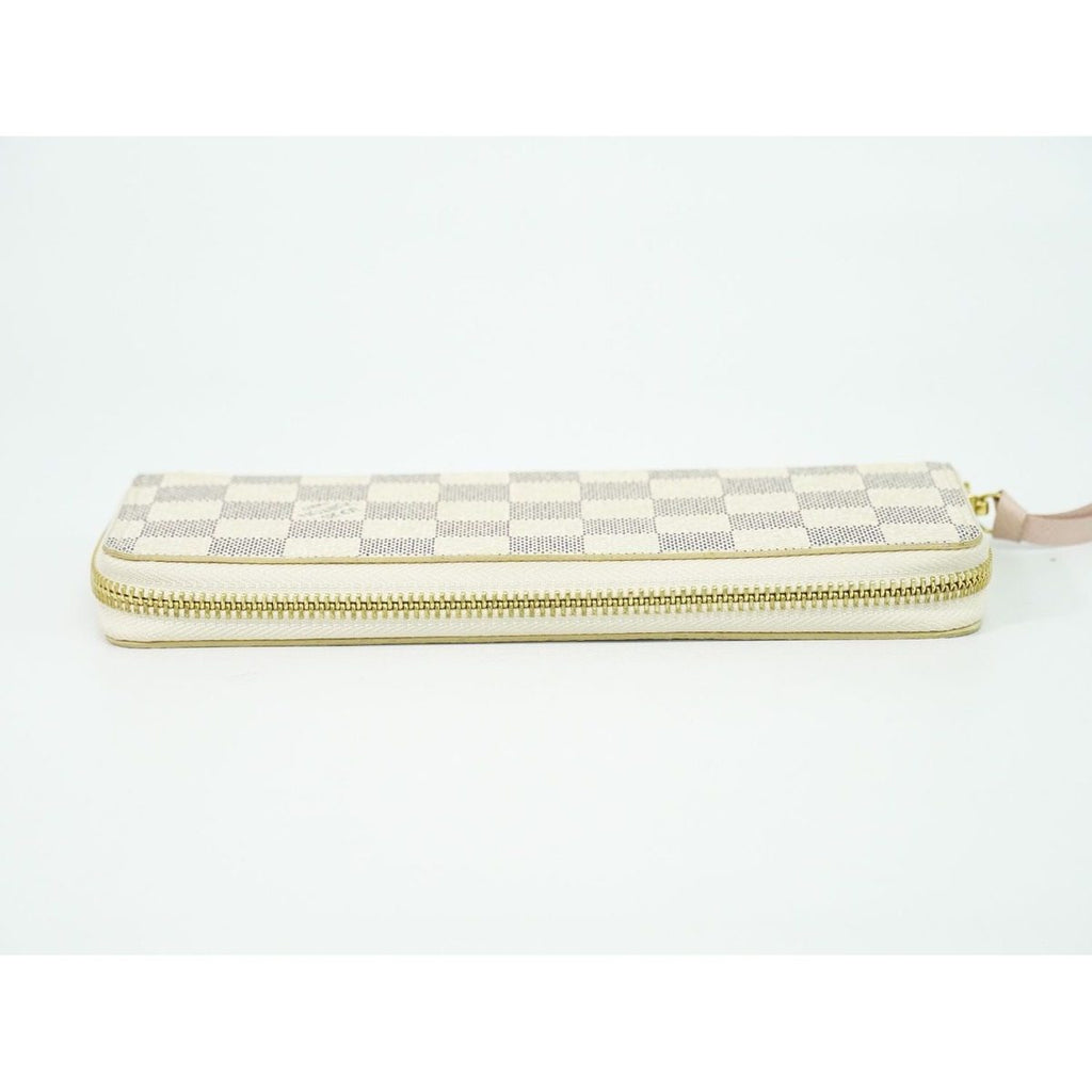 Louis Vuitton LV Portefeuille Clemence Damier Azur Wallet White Gray — view 5