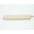 Louis Vuitton LV Portefeuille Clemence Damier Azur Wallet White Gray — view 5