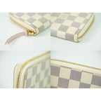 Louis Vuitton LV Portefeuille Clemence Damier Azur Wallet White Gray — view 6