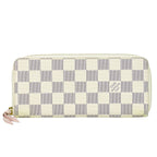 Louis Vuitton LV Portefeuille Clemence Damier Azur Wallet White Gray