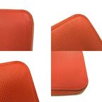 Hermes Azap Compact Silk Quinn Coin Case TS 011 AU Leather Orange 0097 — view 9