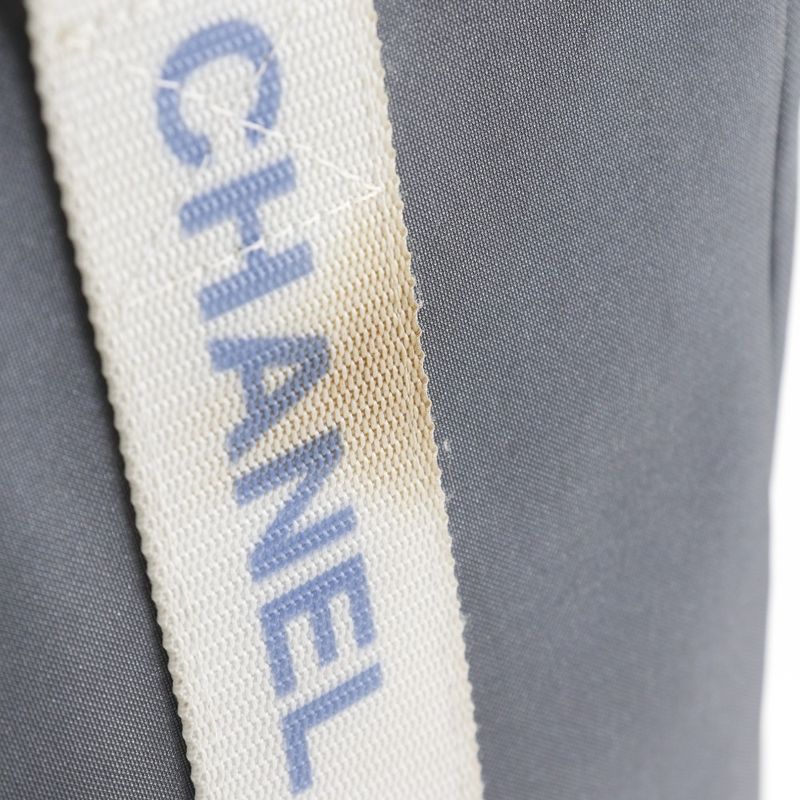 Chanel Logo Sport Line Nylon Gray Tote Bag — view 8