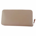 Hermes Azap Long Silk Quin Etoupe Vaux Epson Wallet Engraved