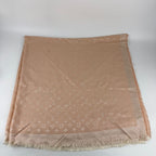 Louis Vuitton Shawl Monogram Pink Silk Wool Vintage Scarf — view 2