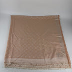Louis Vuitton Shawl Monogram Pink Silk Wool Vintage Scarf — view 5