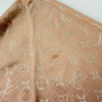 Louis Vuitton Shawl Monogram Pink Silk Wool Vintage Scarf — view 7