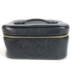 Chanel Handbag CC Coco Logo Caviar Leather Black