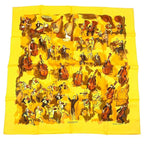 Hermes Carre 90 Concerto Yellow 100% Silk Scarf — view 2