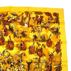 Hermes Carre 90 Concerto Yellow 100% Silk Scarf — view 4