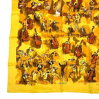 Hermes Carre 90 Concerto Yellow 100% Silk Scarf — view 5